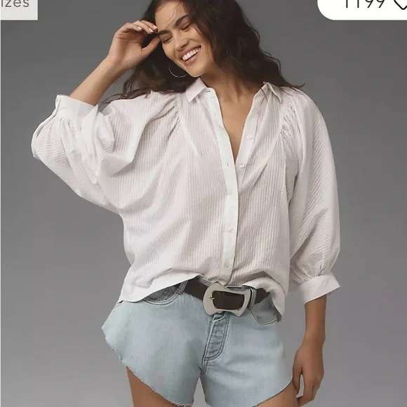 Maeve Easy Voluminous Button-down Shirt. - Picture 3 of 8
